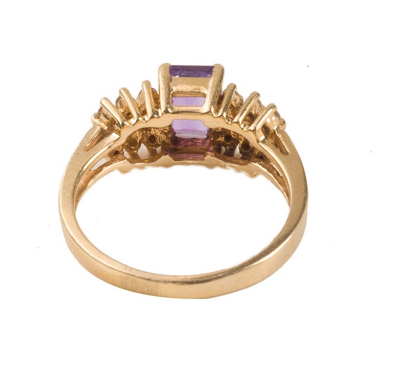 14k amethyst and diamond ring - image 3