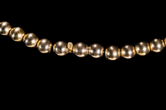 Antique 14k gold balls choker necklace - image 4