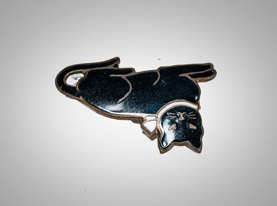 black cat enameled brooch - image 4