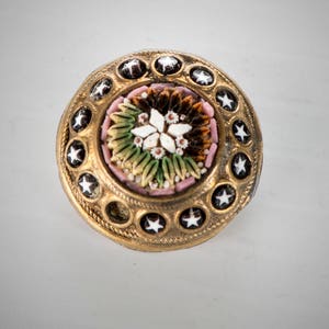 14k micro mosaic button/pin Victorian circa 1860