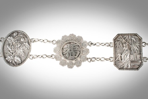 Chinese export silver belt late 19th century - image 3