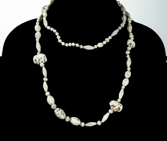 41" long Czech UV reactive bead necklace Neiger B… - image 1