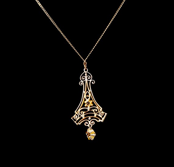 14k diamond lavalier necklace