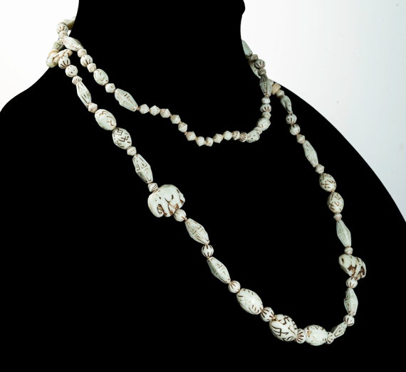 41" long Czech UV reactive bead necklace Neiger B… - image 2