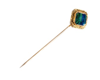 14k Azurite/Malachite stick pin