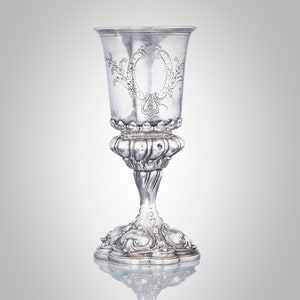 large 84 silver Imperial ornate kiddush cup 19th century