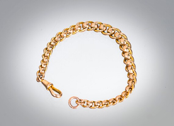 9k rose gold graduated decorated link bracelet.  … - image 3