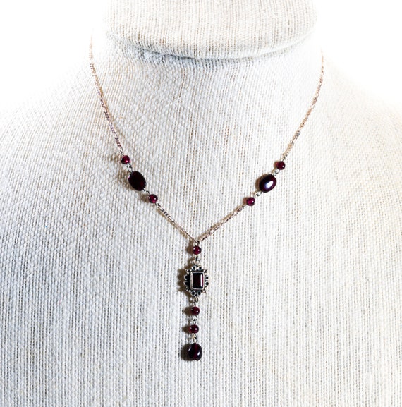 sterling & amethyst delicate vintage necklace - image 7