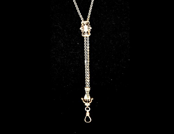 Antique Victorian 10k slide style chain with fist… - image 1