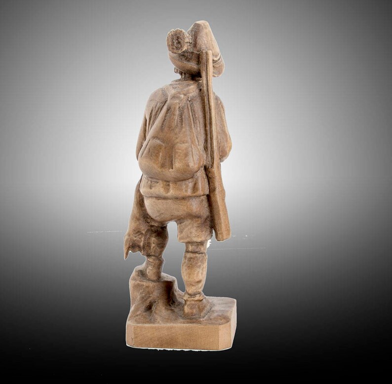 Anri carved wood Italian hunter w/gun and rabbit 8 1/4 Etsy