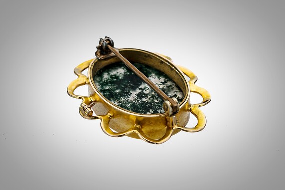moss agate brooch in 14k setting - image 3