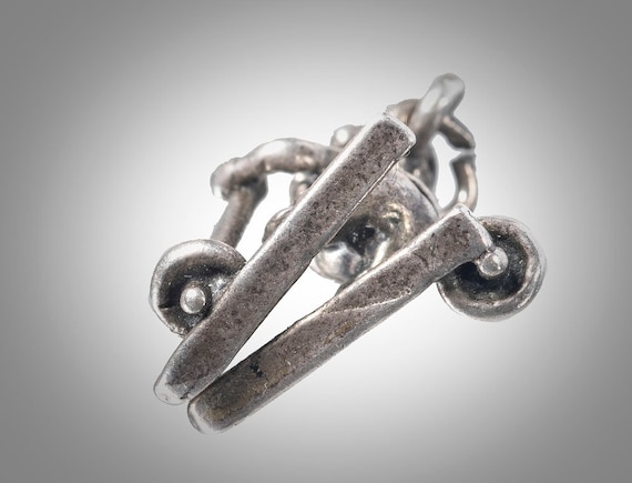 Skiing Old Man Sterling Figural Charm Etsy