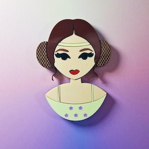 Mother of Rebellion Space Queen Brooch Bag Charm Keychain Magnet | Padmé Naberrie Amidala Naboo Star Wars Inspired Acrylic Cosplay Jewelry