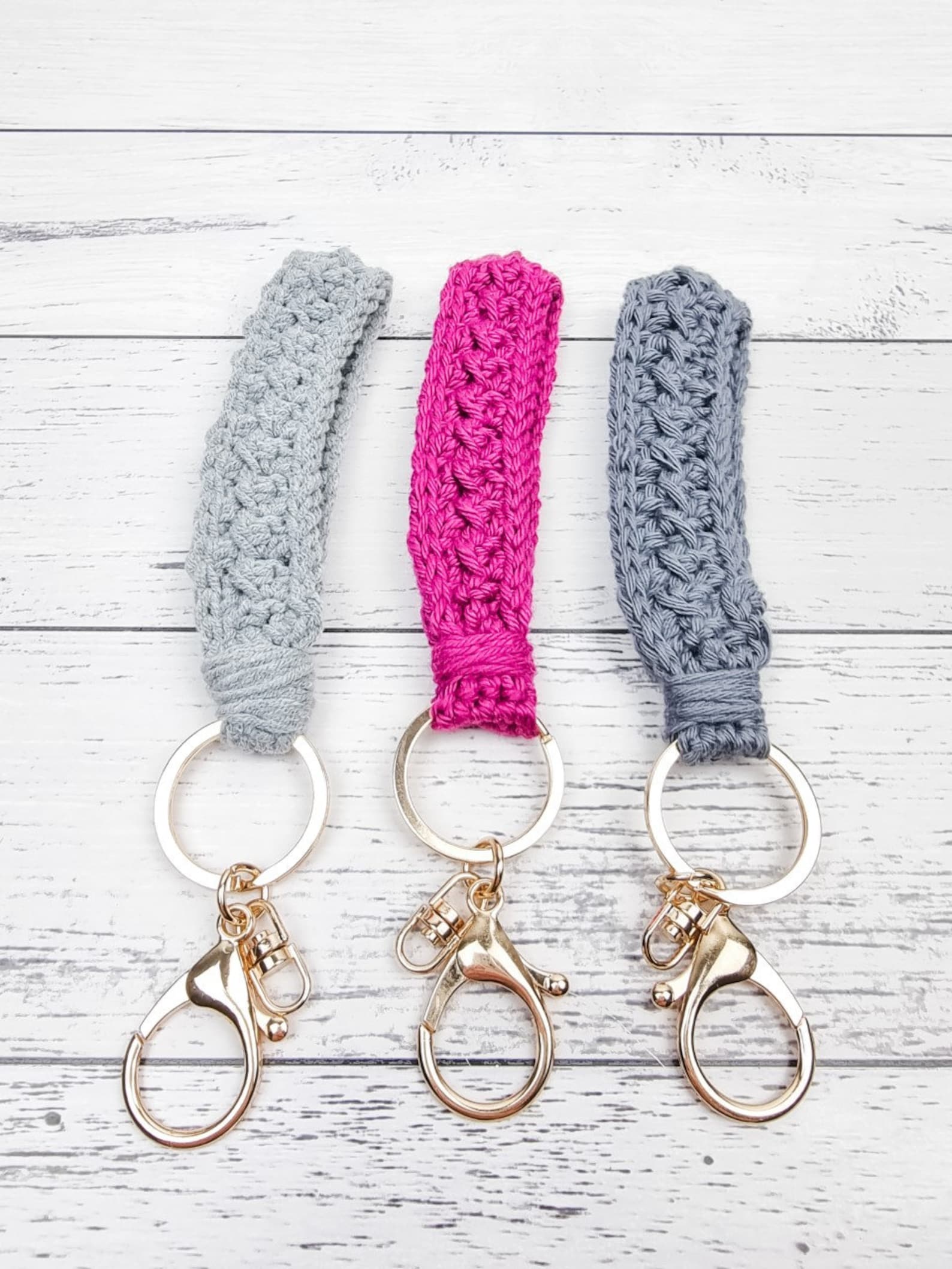 CROCHET PATTERN the Mossy Keychain Wristlet Boho Keychain Crocheted