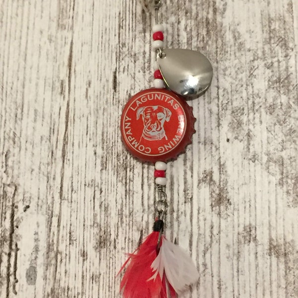 Bottle Cap Fishing Lure - Lagunitas Red Ale for Father's Day for your holidays party or for your Dad Grandfather or Father-in-law