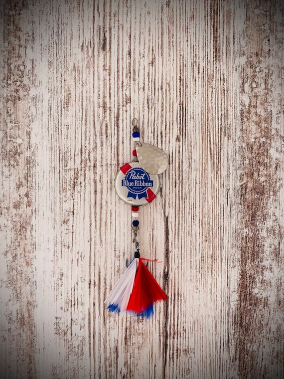 Pabst Blue Ribbon Bottle Cap Fishing Lure Christmas Etsy