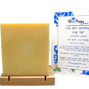 Solid Dish Soap Block, Large 1 Pound Bar, Eco Friendly