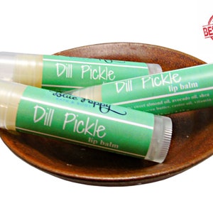 Dill Pickle Lip Balm Chapstick, Pregnancy Gift, Expecting Mom, Funny Stocking Stuffer, Gag Gift for Her, Novelty Gift, Pickle Flavor image 1