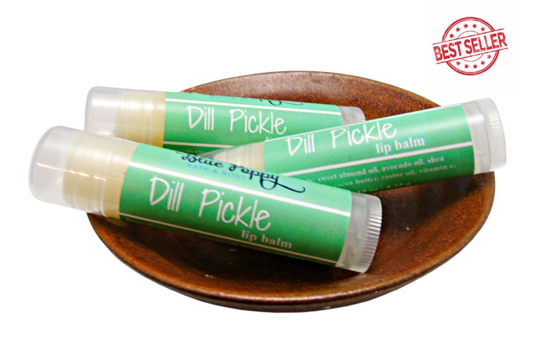 Dill Pickle Lip Balm Chapstick, Pregnancy Gift, Expecting Mom, Funny Stocking Stuffer, Gag Gift for Her, Novelty Gift, Pickle Flavor image 1