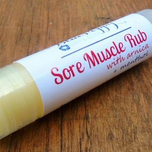 Travel Size Muscle Rub, Herbal Balm, Sore Muscles, Muscle Rub with Menthol, St Johns Wort, Arnica, Menthol Rub, Ointment