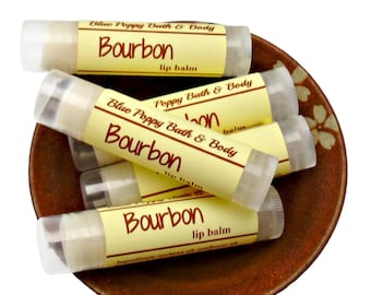 Bourbon Lip Balm, Whiskey Flavor, Adult Stocking Stuffer Gift