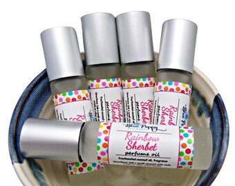 Rainbow Sherbet Perfume, Citrus & Vanilla Perfume, Fragrance Roller