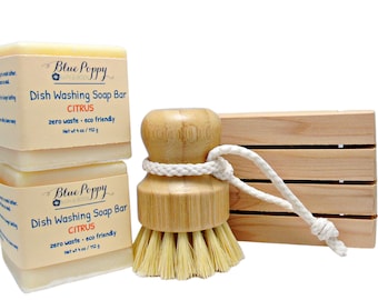 Dish Washing Soap Set, Eco Friendly Gift for New Homeowners, Zero Waste Goods