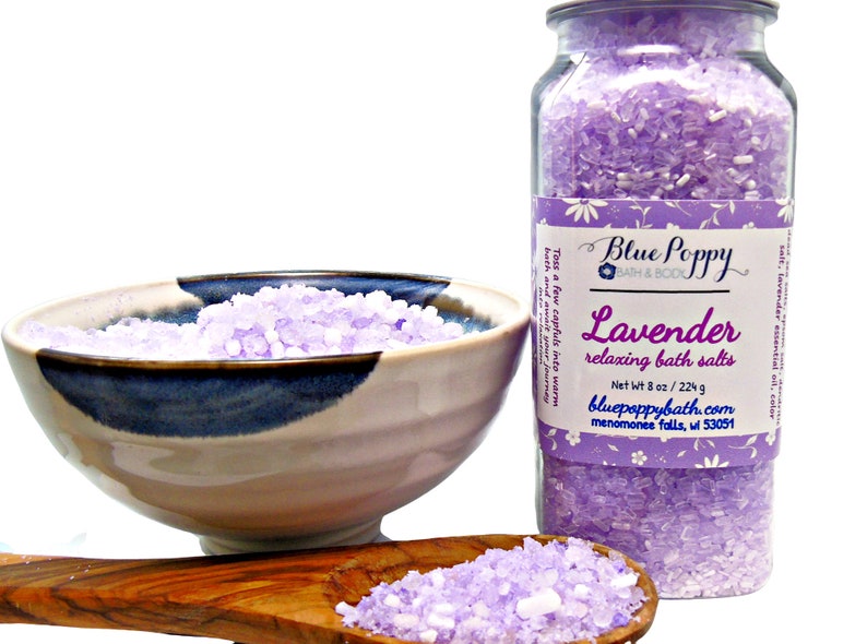 Bath Salts Lavender Essential Oil Dead Sea Salt Soak Etsy