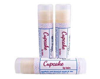 Cupcake Lip Balm Sweet Vanilla Flavor, Birthday Party Favors