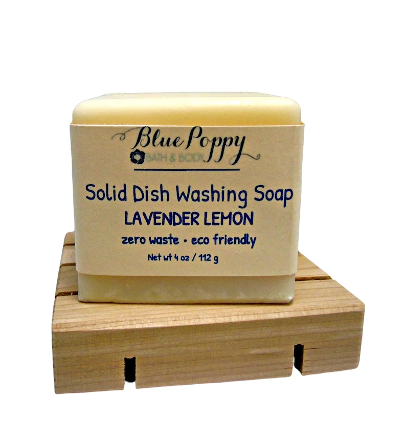 Solid Dish Wash Soap Bar with Cedar Soap Dish Set, Eco Friendly Gift image 3