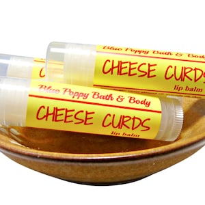 Handmade Cheese Curds Lip Balm, Gag Gift, Made in Wisconsin, Cheesy Chapstick, Gift for Cheese Lover