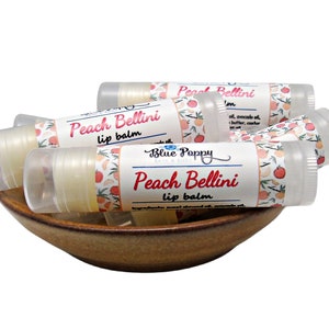 Peach Bellini Lip Balm, Peach Chapstick, Peach Flavored Balm