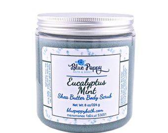 Sugar Body Scrub, Eucalyptus Mint, Spa Gift for Mom