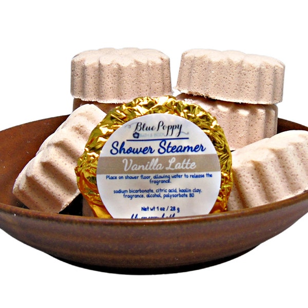 Vanilla Latte Shower Steamers 3 Pack, Coffee Lover Gift