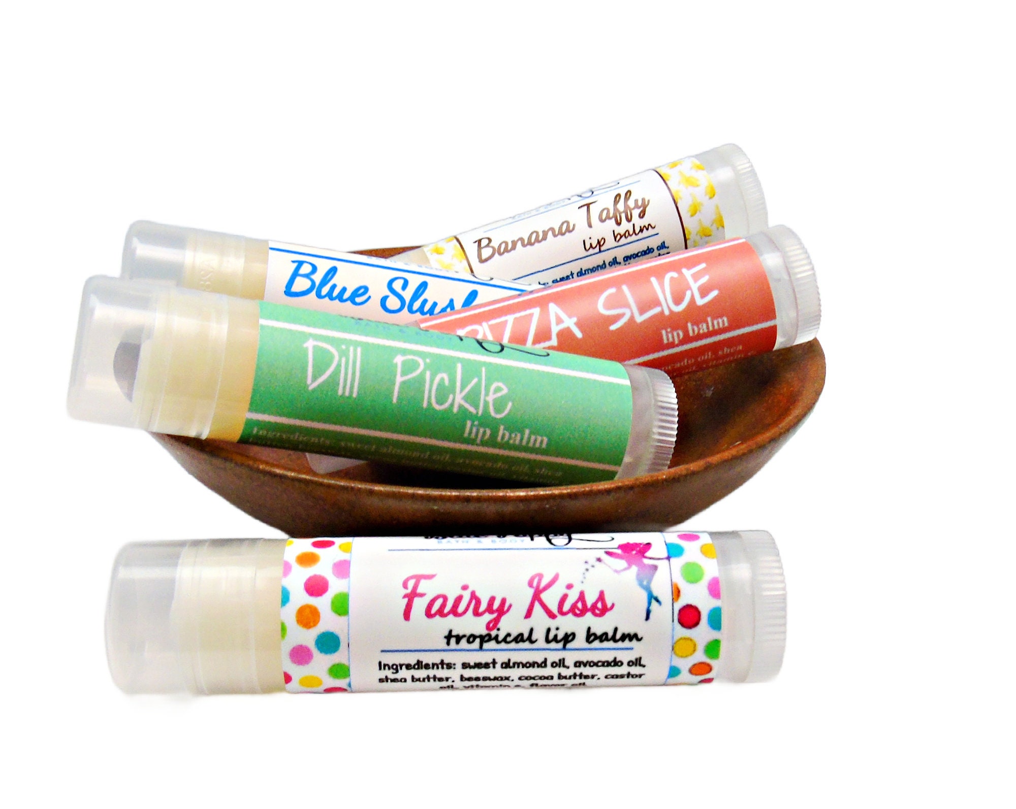 Vegan Lip Balm by Earth’s Daughter, Beeswax Free Lip Balm, Natural, Organic Flavors - 4 Pack of Assorted Flavors, Plant Based Vegan Chapstick, Lip