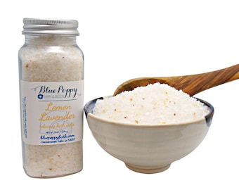 Lemon Lavender Bath Salts, Dead Sea Bath Soak, Relaxing Mineral Salts