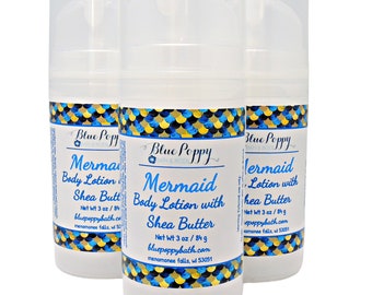 Lait hydratant pour le corps Mermaid, sel de mer, parfum océan bois flotté