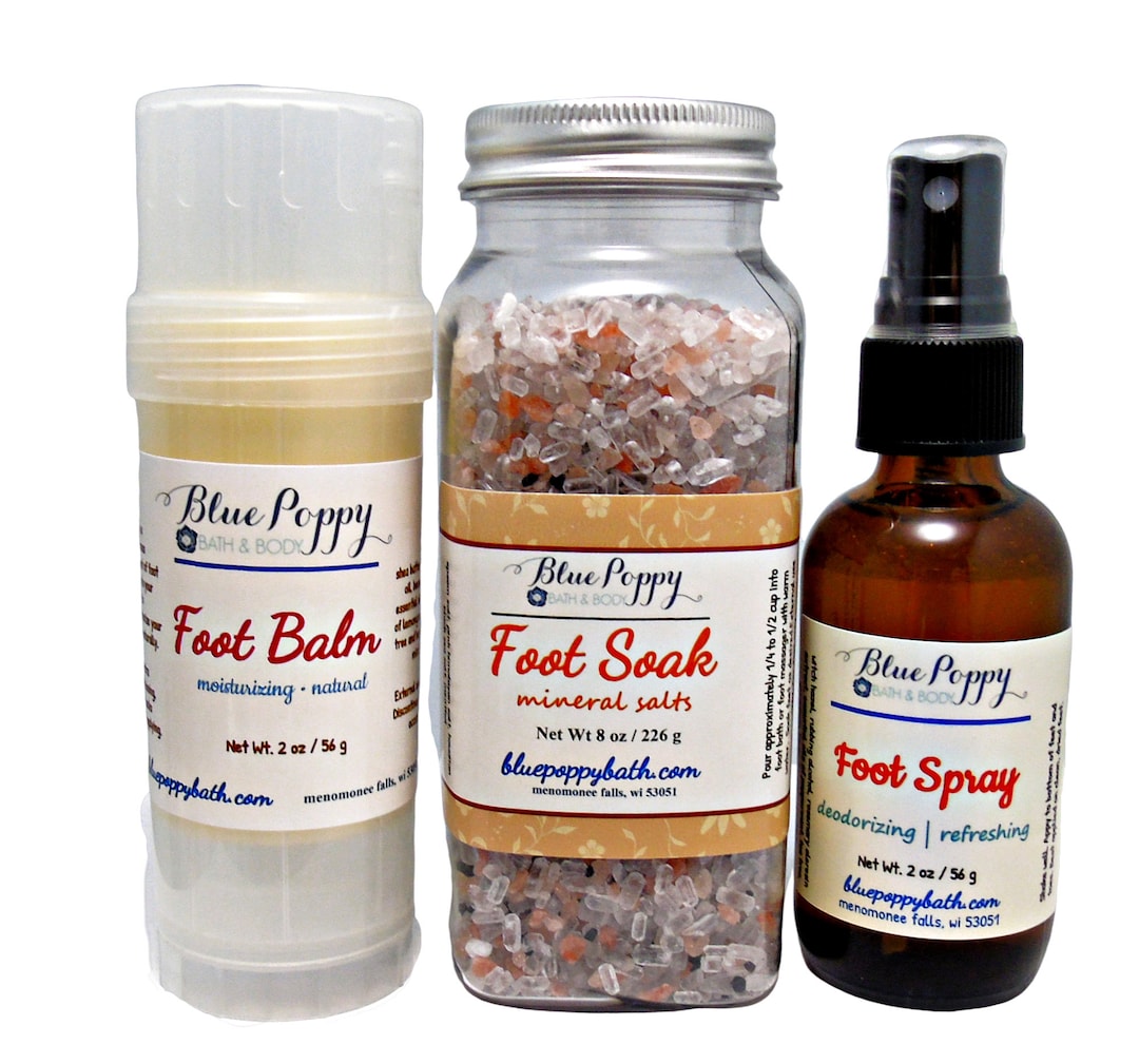 Foot Care Gift Set Includes Soaking Salts, Pedicure Foot Balm and All Natural Feet Spray Etsy