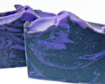 Lavender Tea Tree Charcoal Soap, Bamboo Charcoal, Cold Process Soap, Homemade Soap, Vegan Bar Soap, Acne Soap, Detox Soap