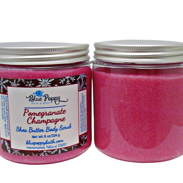 Sugar Scrub, Pomegranate Champagne Scented, Exfoliating Body Scrub