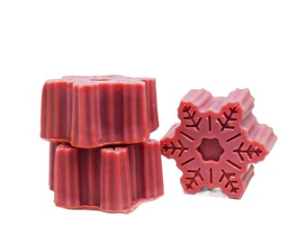 Snowflake Soap, Pink Peppermint Snow, Holiday Soap Bar