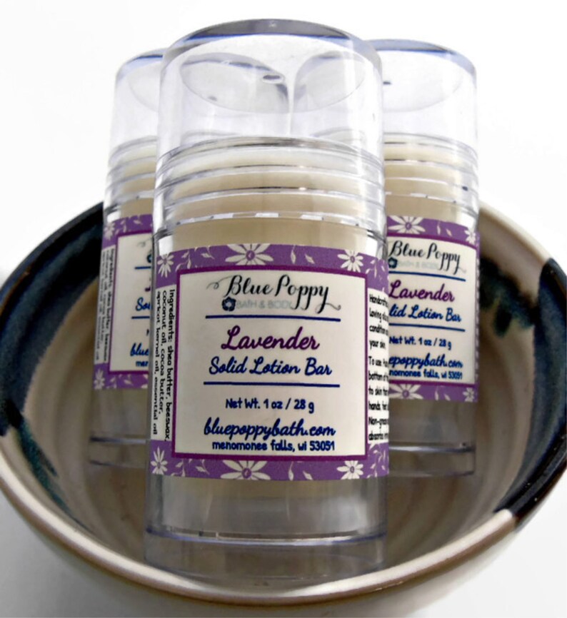 Lavender Lotion Bar Solid Lotion in Tube With Lavender Etsy