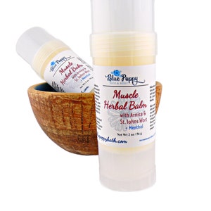 Muscle Rub Herbal Balm, Arnica Salve, Handmade with Cocoa & Shea Butter with Essential Oils