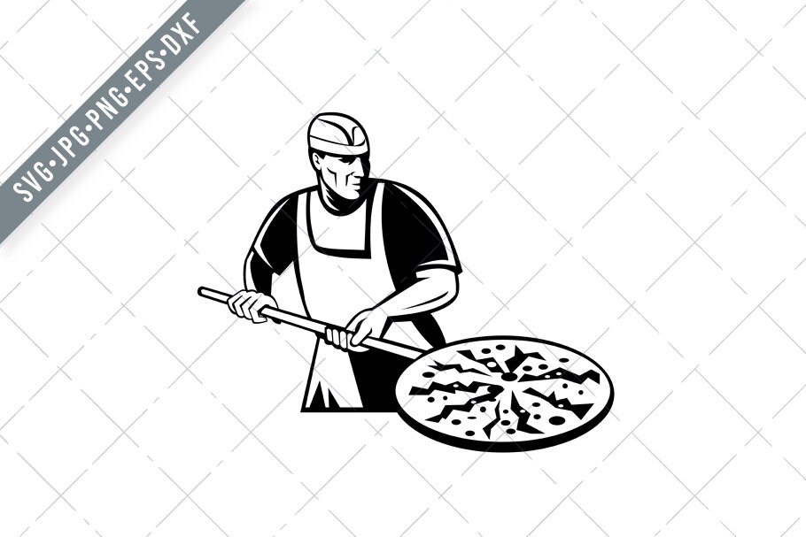 DEKOFANT Tarte flambée board 29.5 x 40 x 0.5 cm pizza shovel bread shovel pizza peel slanted edge with handle 