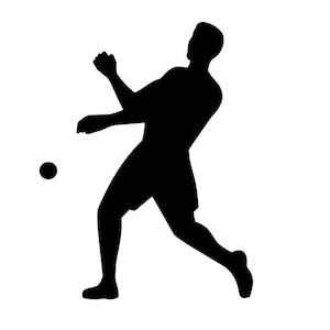 Mannelijke Amerikaans handbal enkelspel of wallball speler silhouet SVG-Amerikaans handbal gesneden bestand-handbal enkelspel-jpg-handbal enkelspel png