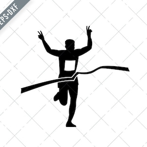 Marathon Runner Finishing Race SVG -Marathon Runner SVG-Marathon Runner Cut File-Marathon Runner DXF-Marathon Runner jpg-Marathon Runner png