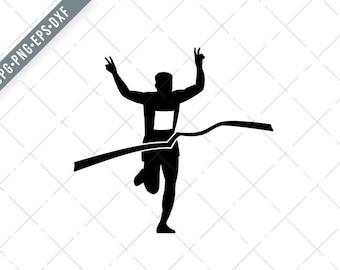 Marathon Runner Finishing Race SVG -Marathon Runner SVG-Marathon Runner Cut File-Marathon Runner DXF-Marathon Runner jpg-Marathon Runner png