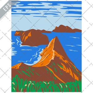 南カリフォルニア海岸のチャネル諸島国立公園 WPA ポスター アート ベクター eps-EPS-JPG-png-チャネル諸島国立公園 クリップアート