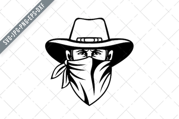 Cowboy Bandit Outlaw Highwayman o Rapinatore di banca che indossa