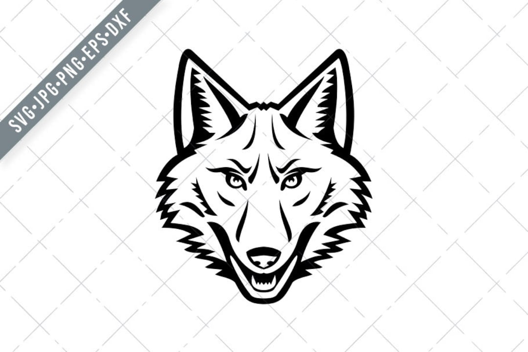 Gray Coyote Head Mascot by Aloysius Patrimonio